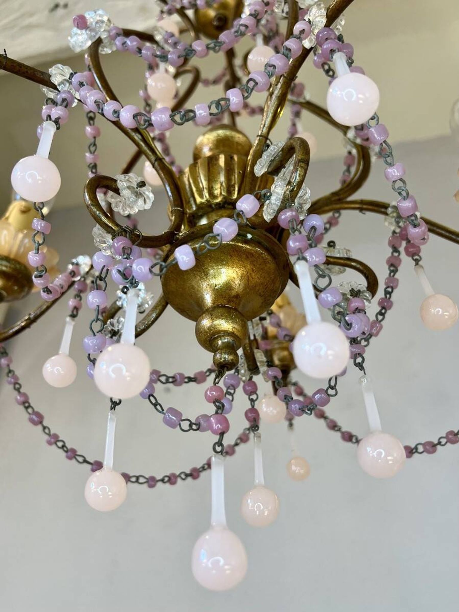 Lustre italien opaline rose