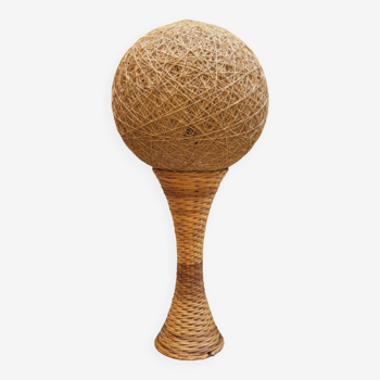 Large rattan and rope lamp