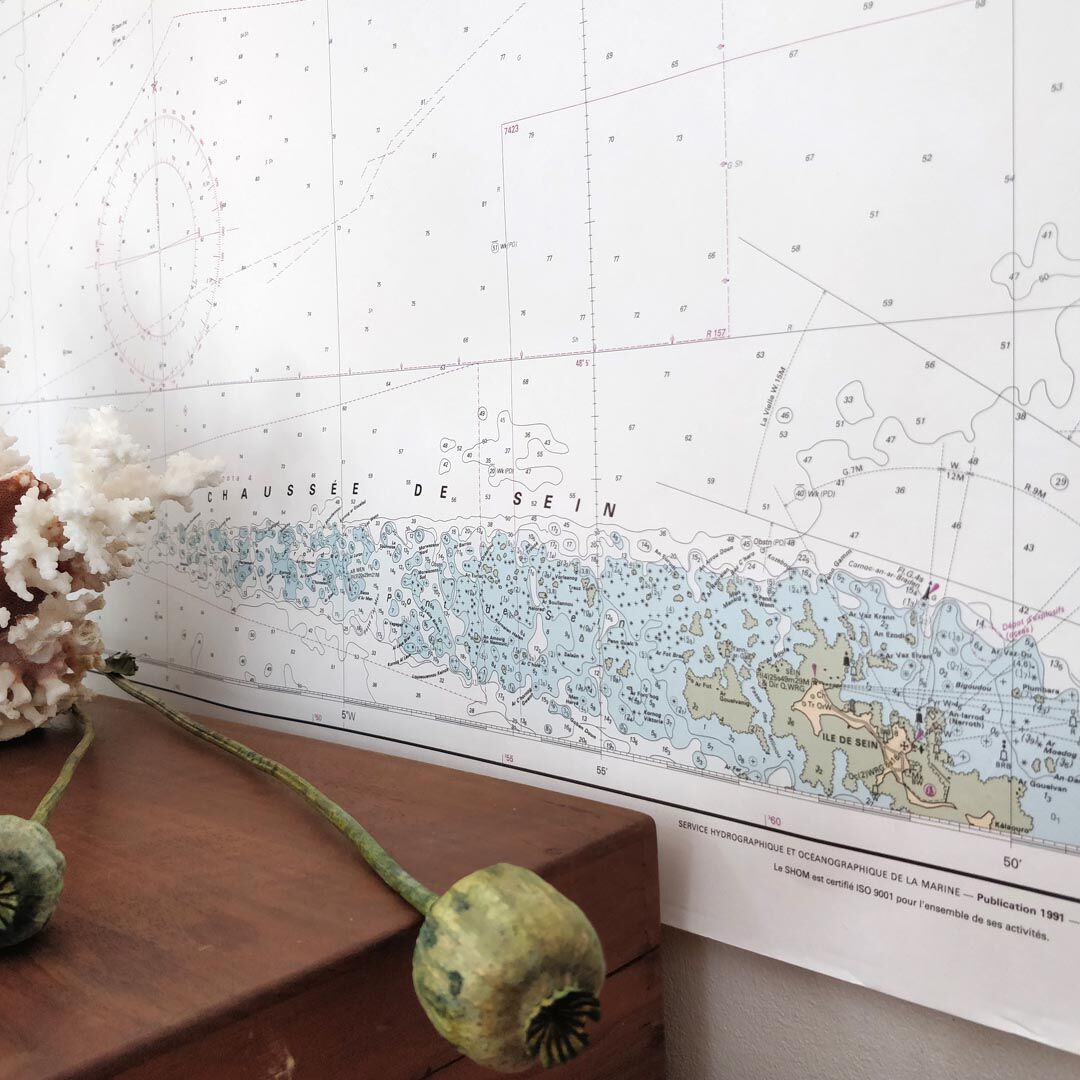 Marine map tip of Brittany 119x86cm