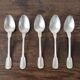 Set of 5 white metal spoons from the 20s