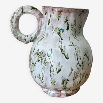 Glazed ceramic pitcher