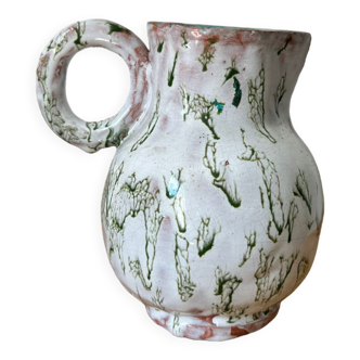 Glazed ceramic pitcher