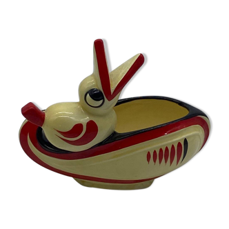 Dimart Urbach zoomorphic gravy boat, art deco, Czechoslovakia, bird