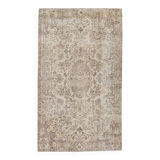 5x9 Vintage Brown Cream Classic Turkish Rug, 165x284Cm