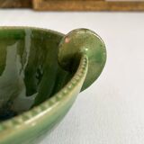 Bol à oreilles ancien en céramique vernissée verte type Tamegroute