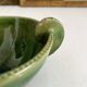 Antique green glazed ceramic bowl with handles, Tamegroute type