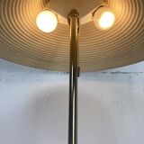 Lampe de table en laiton et rotin en roseau, Italie 1970