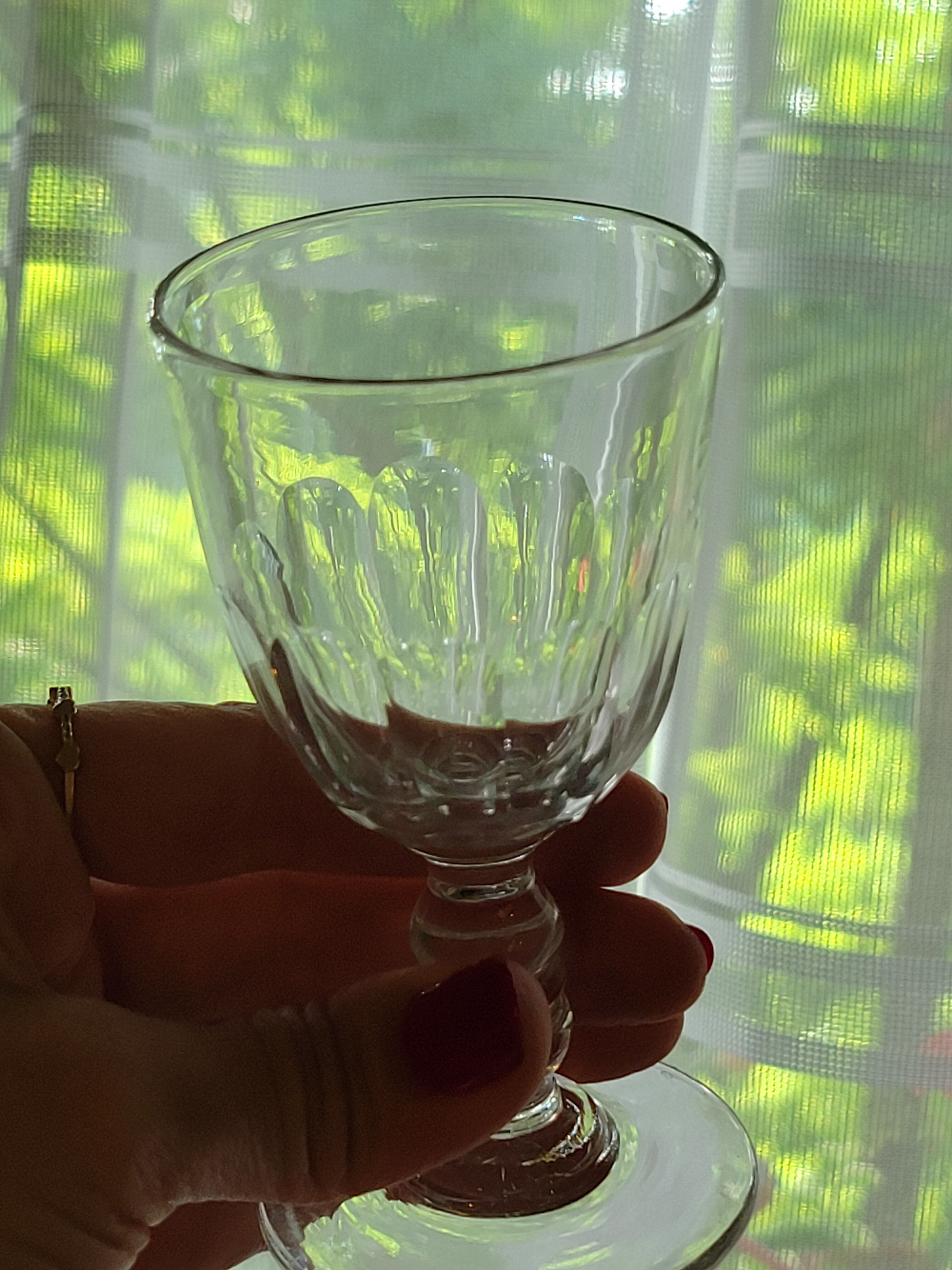 Baccarat model Clermont Côtes Plats Lot 6 Old Glasses A Vin Port Cristal