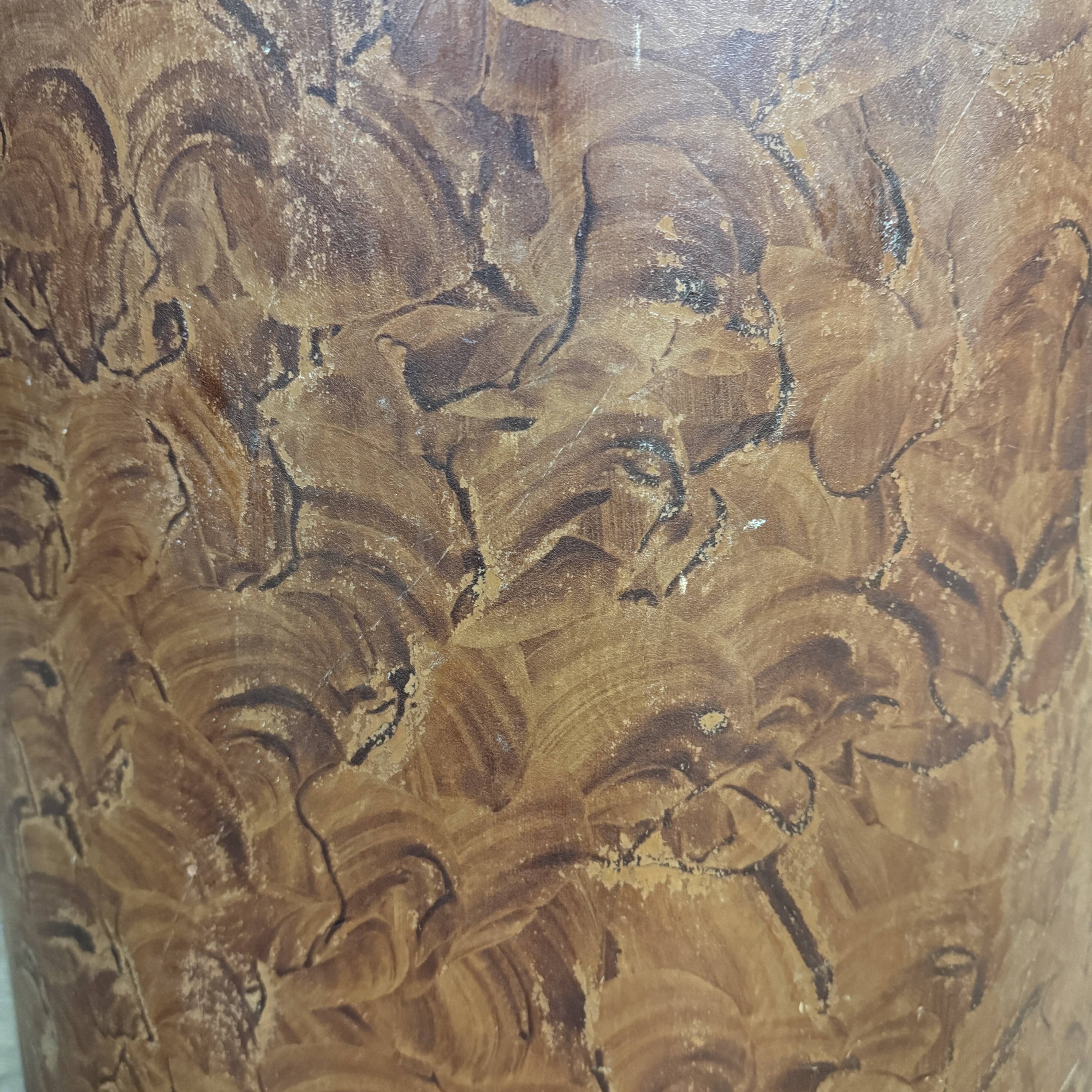 Old Swedish painted wooden trunk chair