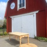Large renovated table for 10 people - 1 drawer in raw solid wood