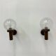 Set of 2 globe glass wall lamps sconces by Lisa Pape Sweden , 1970s