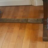 Bistro table with patinated top