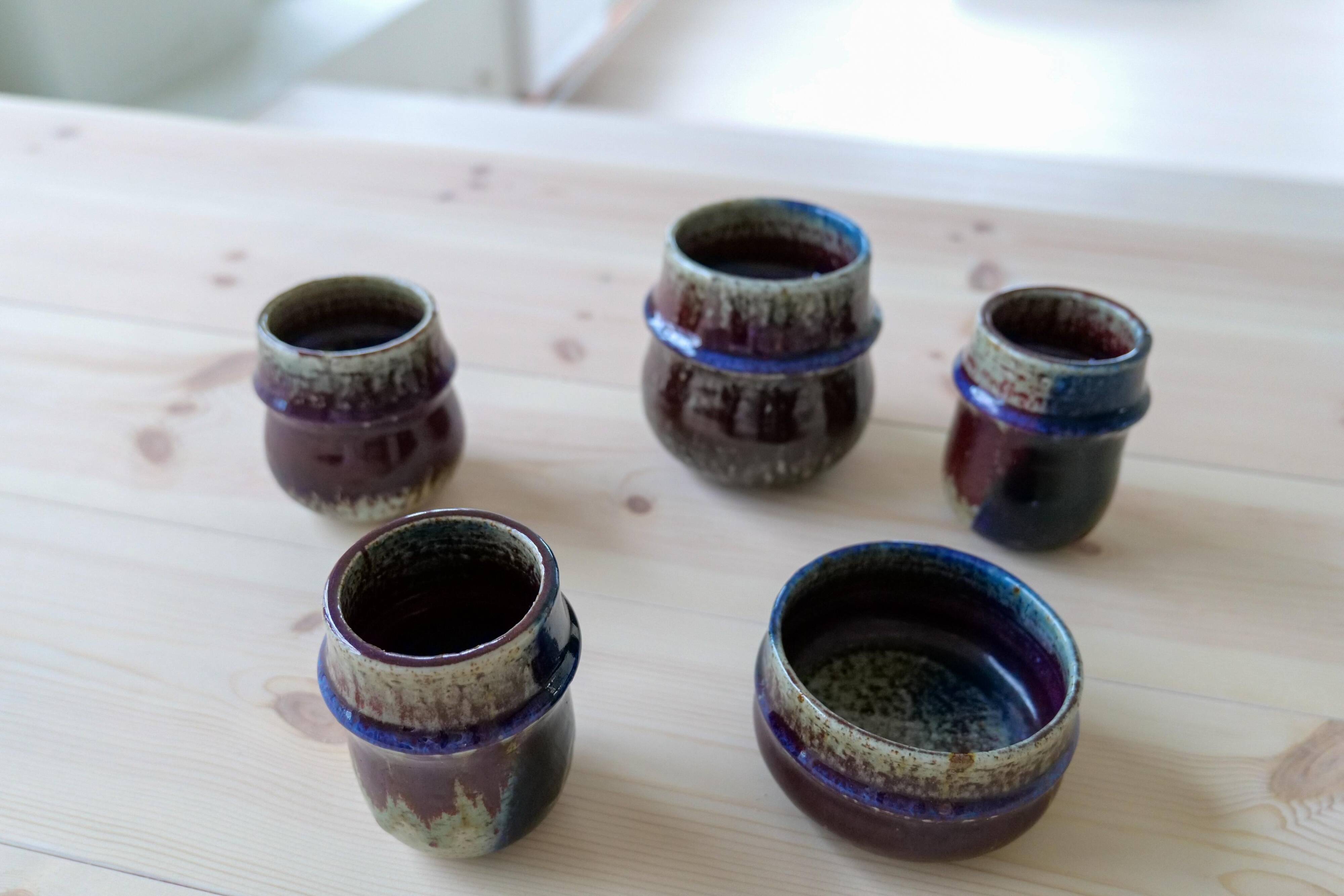 5 Pièces en Grès Rörstrand Sylvia Leuchovius, années 1970