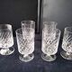6 water glasses or large crystal wine glasses with a crosshatch design.