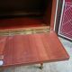 Vintage bedside table, mahogany veneer and tapered legs
