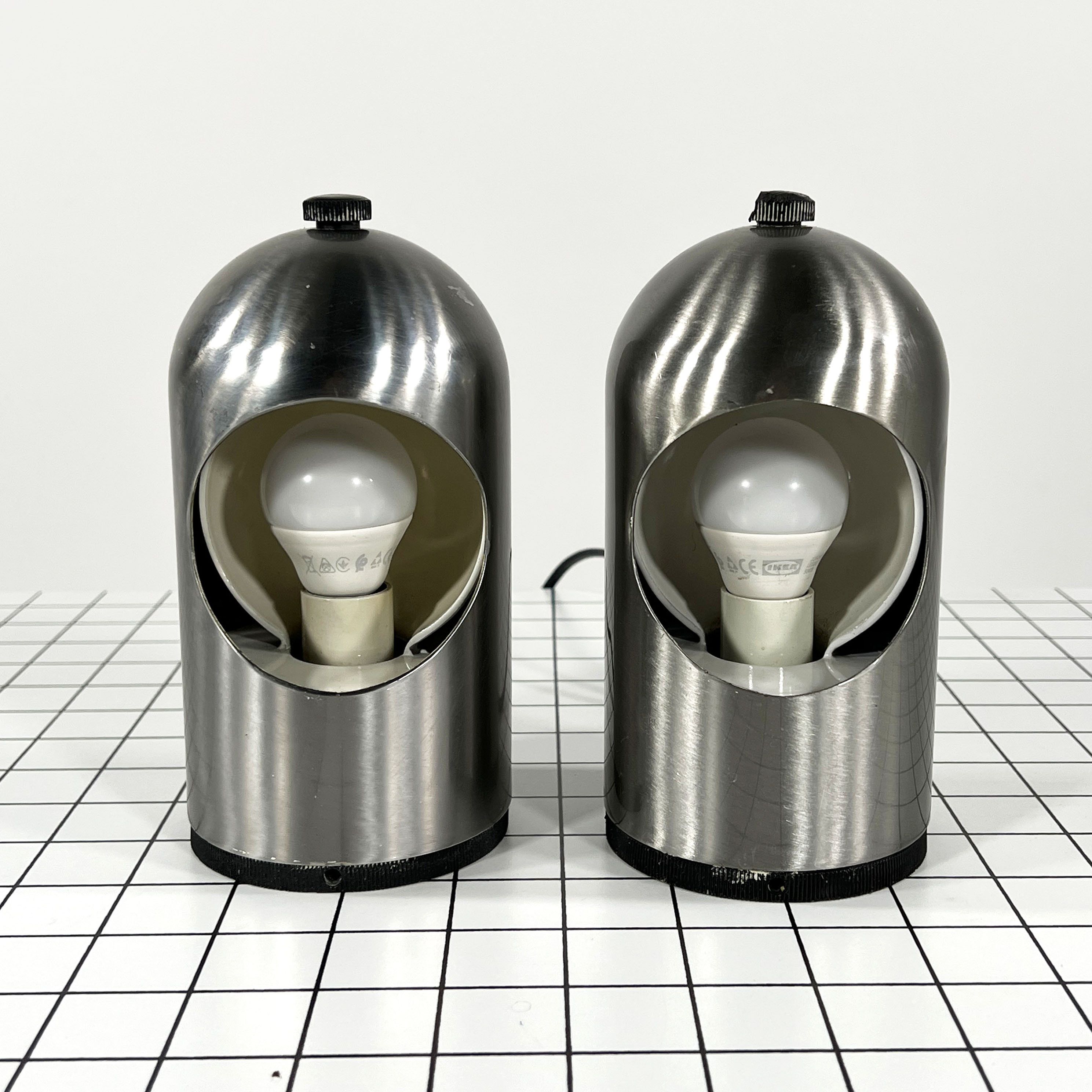 Pair of Selene chrome lamps by ABM, 1960