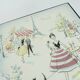 Plant stand with ceramic tile top paris motif metal frame hairpin legs 50s