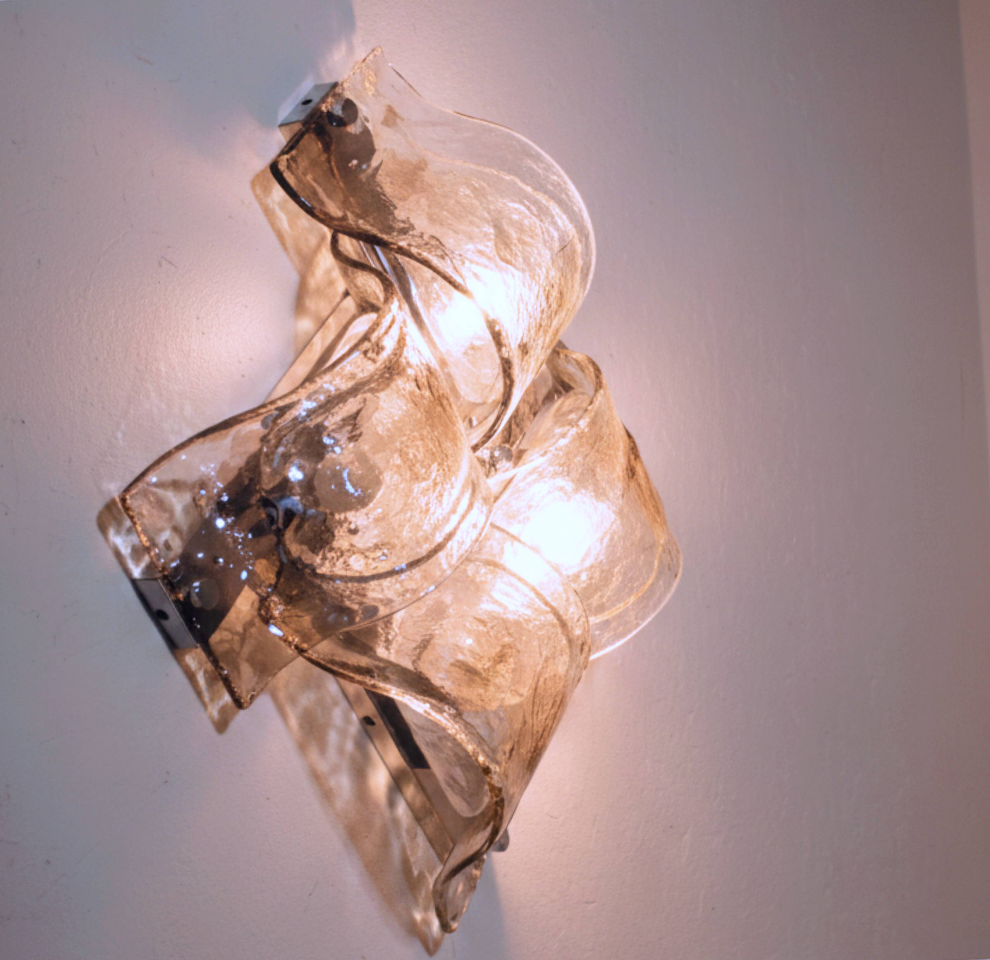 Set of 8 composable LP26 wall lamps by Carlo Nason for Mazzega-  Italy 1970