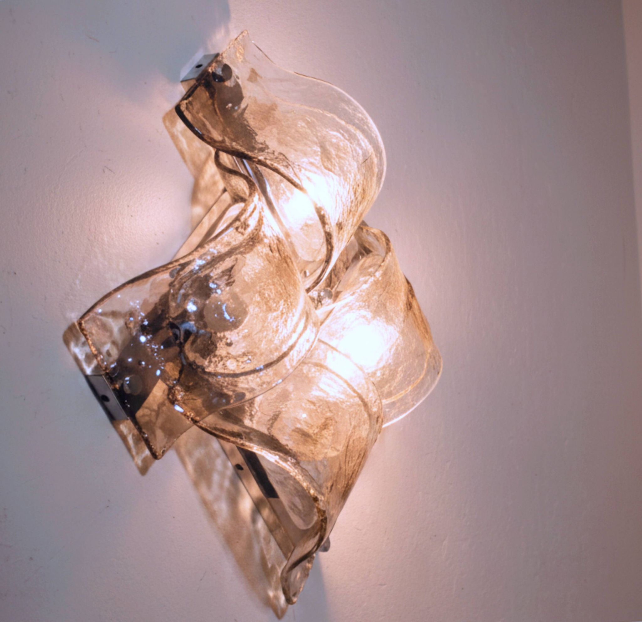 Set of 8 composable LP26 wall lamps by Carlo Nason for Mazzega-  Italy 1970
