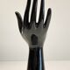 Handmade vintage black ceramic ring sizer vase