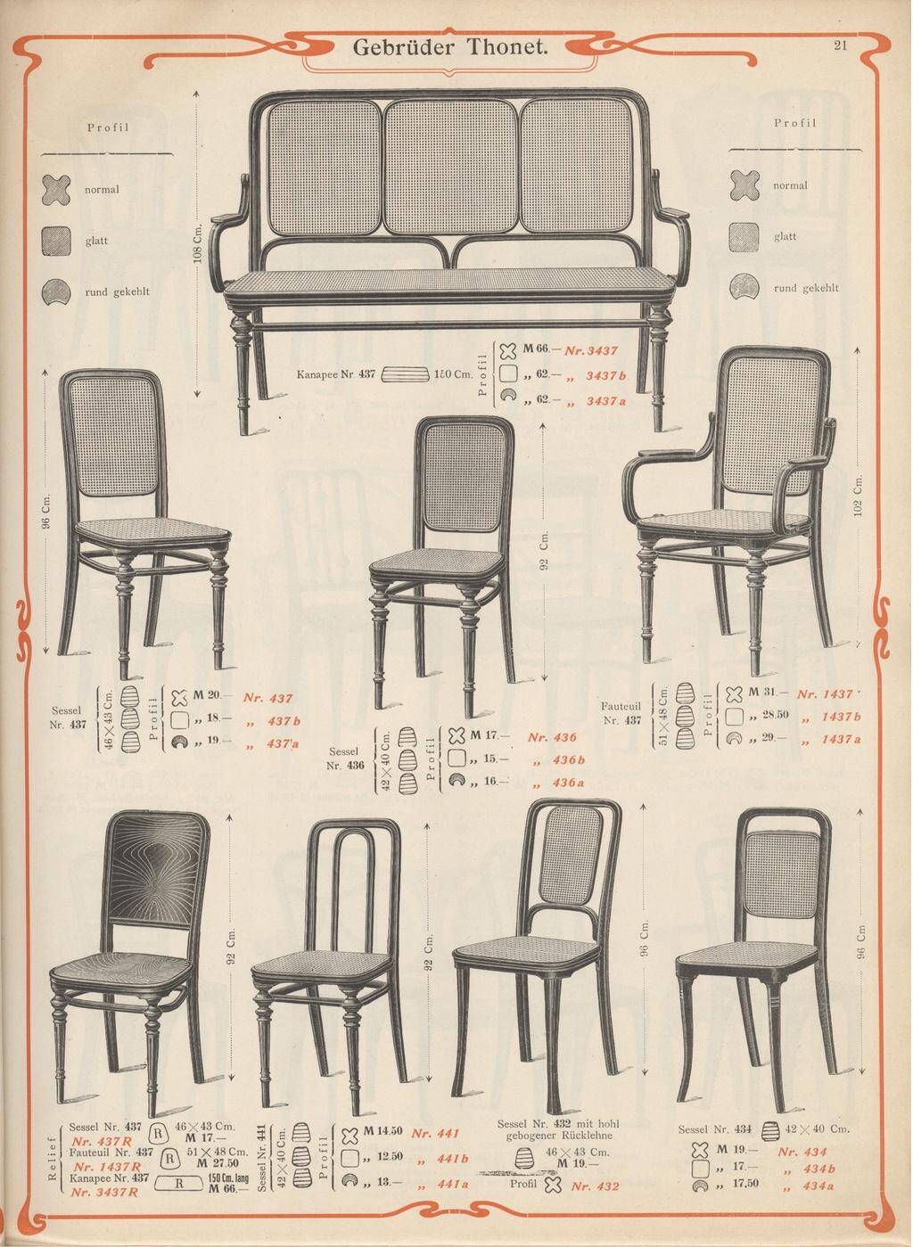 Secession dining chair No. 437 by Thonet