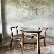 Large old teak chair or armchair H84 L60