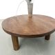 Round coffee table in solid oak, octagonal legs, France, 1950s.