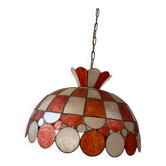 Suspension orange vintage en coquillage capiz, nacre