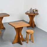 Wall-mounted table in solid wood, French Alps, around 1970.