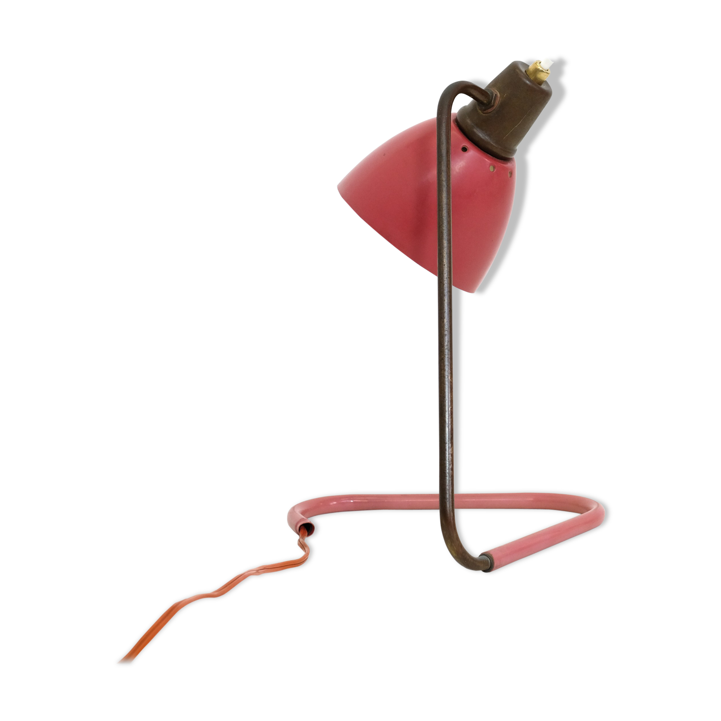 Robert Caillat, red and gold lamp from the years 1950