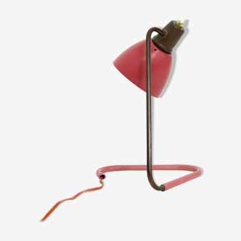 Robert Caillat, red and gold lamp from the years 1950