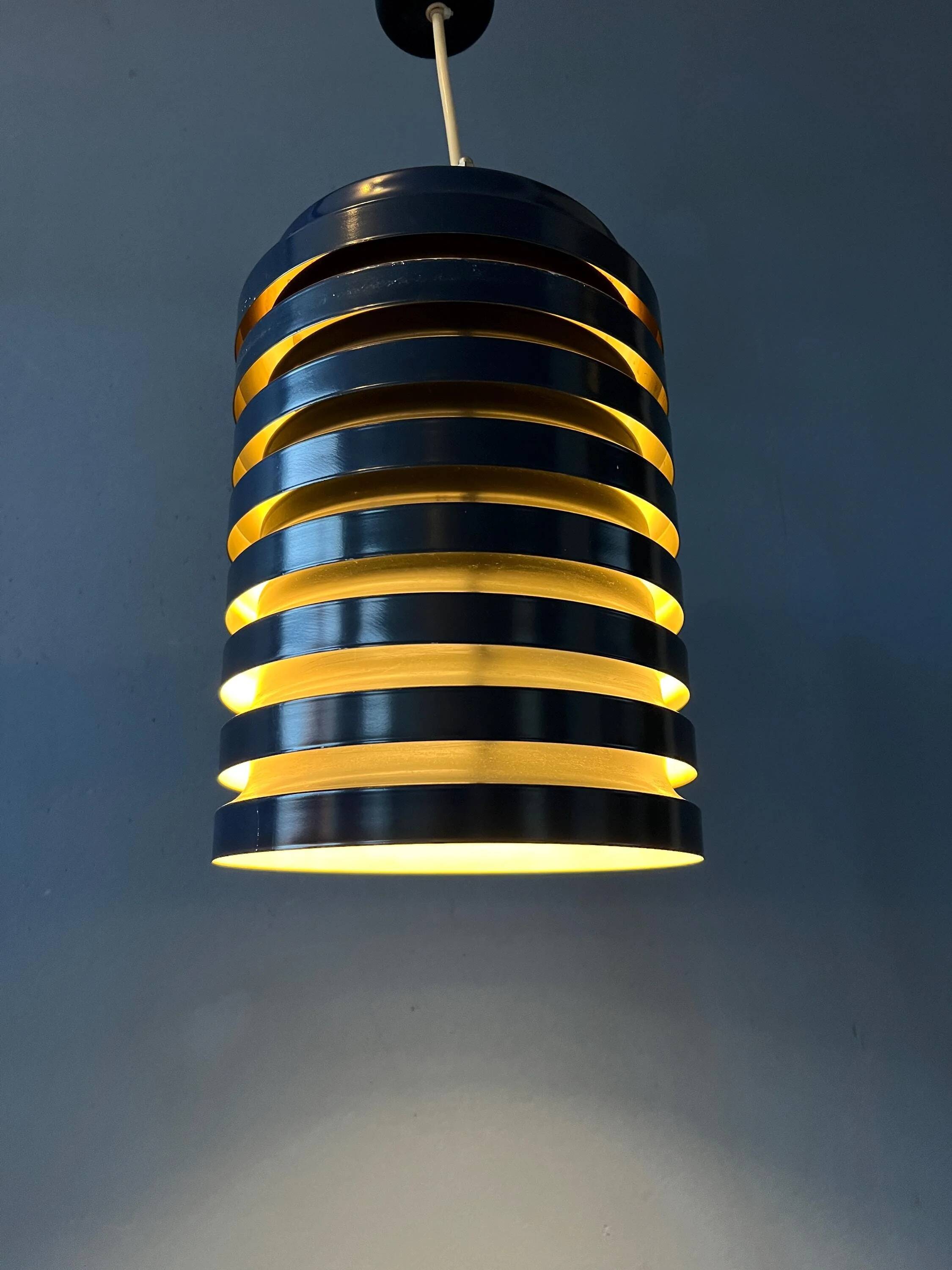 Vintage blue Danish mid-century pendant light