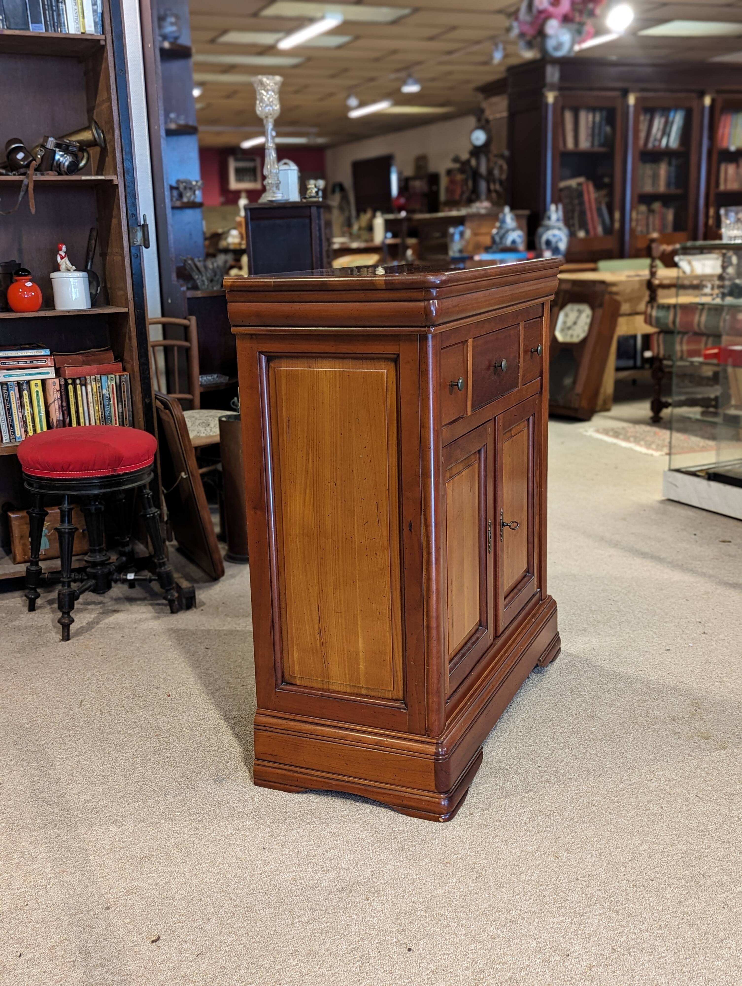 Small Louis Philippe style cherry wood sideboard