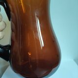 Vintage amber blown glass pitcher – Biot style – 1960s/70s