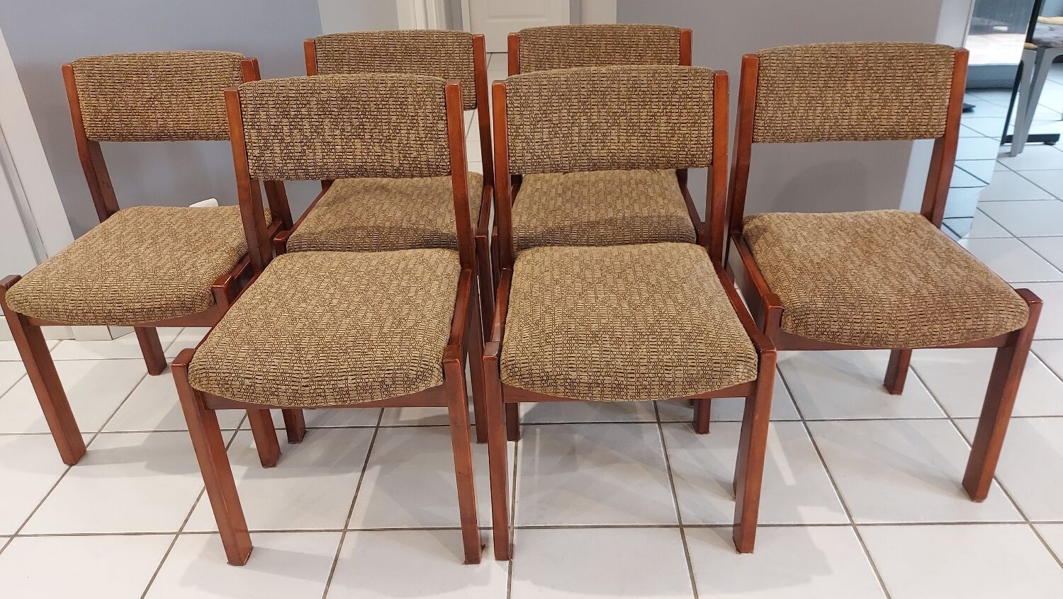 Suite of 6 vintage Baumann dining chairs 1970