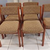 Suite of 6 vintage Baumann dining chairs 1970