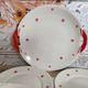 Dessert service 11 pieces in beige Bavaria porcelain with small orange flowers