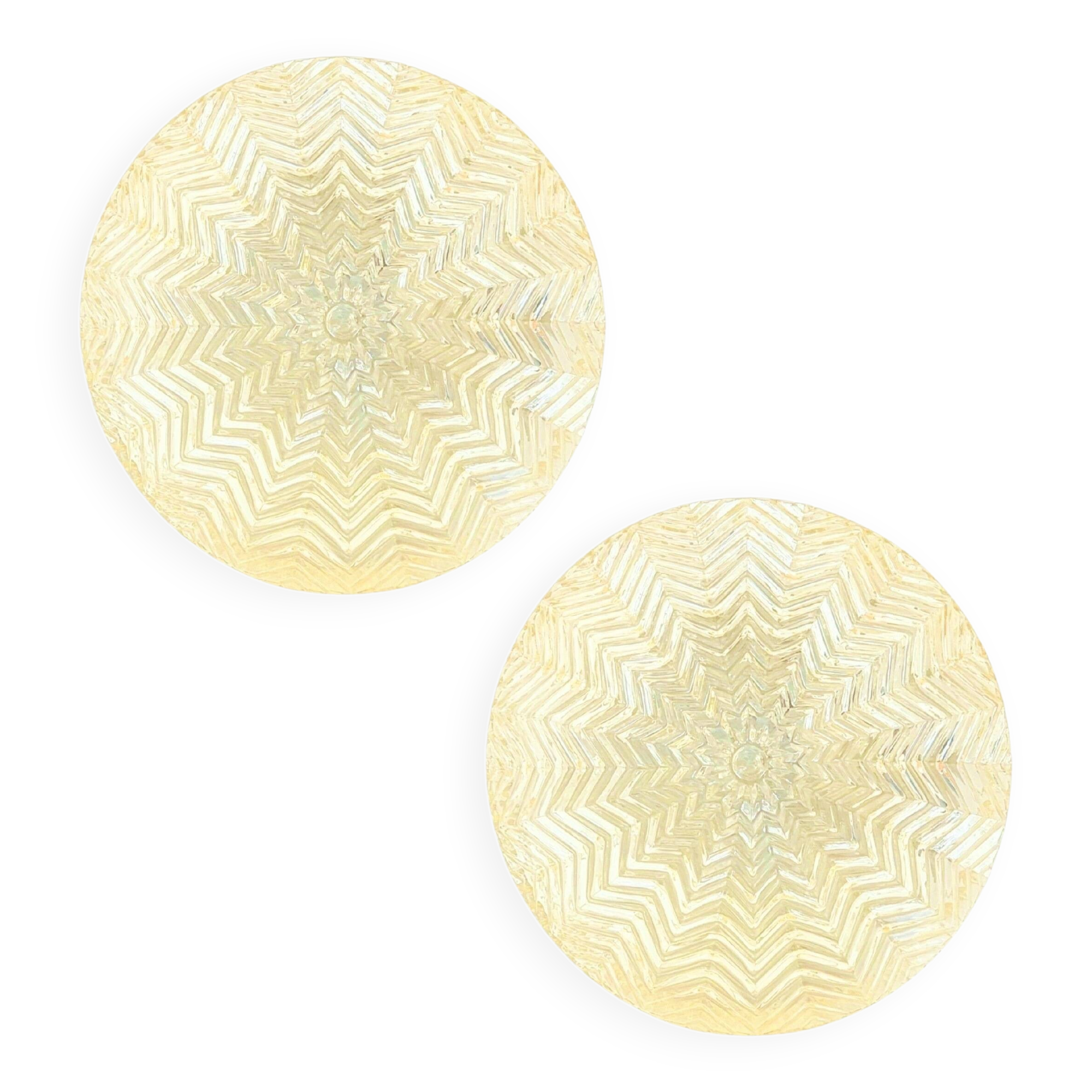 Pair of Mid-Century Art Deco Geometric Glass Wall Lights - Limburg, 1970s