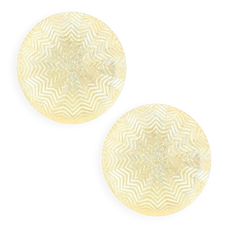 Pair of Mid-Century Art Deco Geometric Glass Wall Lights - Limburg, 1970s