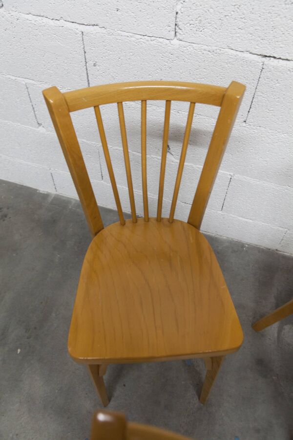 Ensemble de 4 chaises bistrot Baumann modèle 153 estampillées 1981