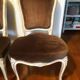 A pair of Louis XV style armchairs in wood and velvet fabrics