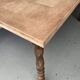 Vintage extendable dining table renovated in marquetry and raw wood