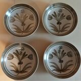 Vintage hollow plates in sandstone series of four marked Longchamp