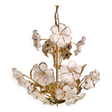 Charming Murano Candlestick White Flowers, 1970