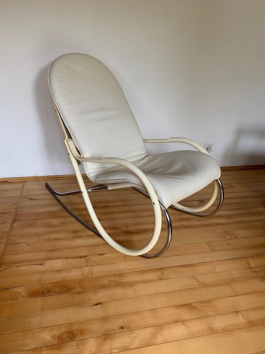 Vintage Swiss rocking chair by Paul Tuttle for Strässle, 1970s