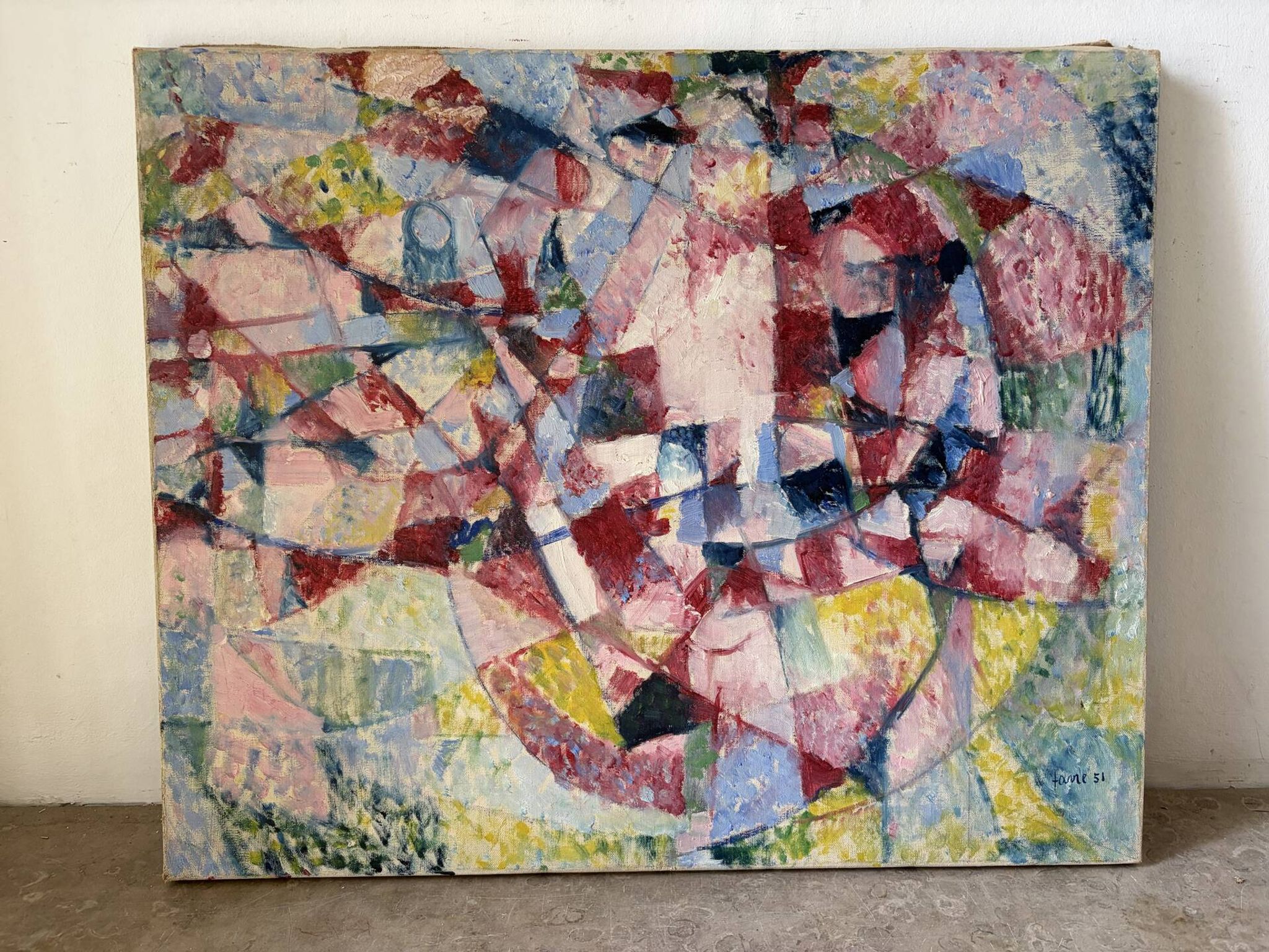 Abstract composition, signed Favre 1951