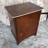 Ancien meuble bois poignée métal art déco vintage