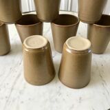 Set of 10 sandstone glasses Digoin Sarreguemines 70s