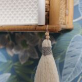 Rattan and bamboo shelf Years 60-70 revamped