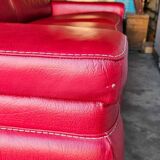 Chateau d'Ax red buffalo leather 3-seater sofa